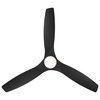 Modern Forms Skylark 3-Blade Smart Ceiling Fan 54in Matte Black 3000K LED Light Kit and Remote Control FR-W2202-54L